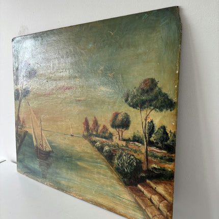Traditional Harbor Scene Oil Painting "Sailing Boat" Refined Art Holland Art Shop