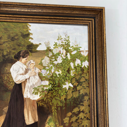 Vintage Oil Painting Figurative "Mother And Child" Intriguing Medium Artwork Holland Art Shop