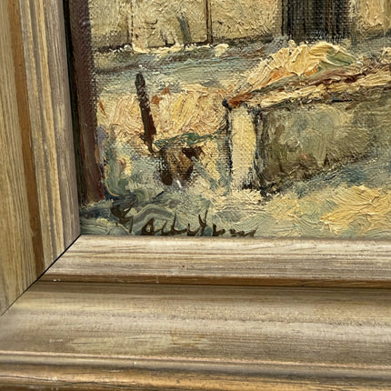 1905 Antique Winter Landscape Oil Painting "Folded Paper" Art Holland Art Shop