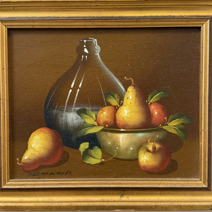 Refined Still Life Oil Painting "Pear Bowl" Handcrafted Small Art Holland Art Shop