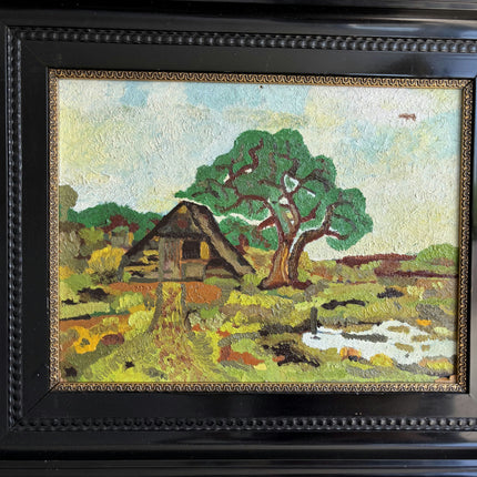 Original Farm Oil Painting "Thatched Cottage" Traditional Art Holland Art Shop