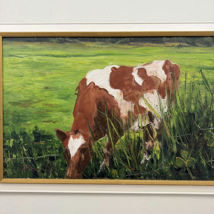 Expressive Animals Oil Painting "Grazing Cow" Timeless Art Holland Art Shop
