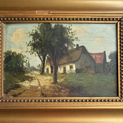 Timeless Farm Oil Painting "Gilded Frame" Rustic Artwork Holland Art Shop