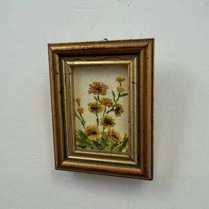 Rustic Flowery Still Life Oil Painting "Worn Backboard" Refined Small Art Holland Art Shop