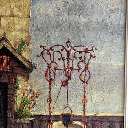 Traditional Scenery Oil Painting "Garden Fountain" Rustic Art Holland Art Shop