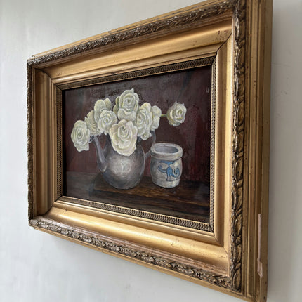 Expressive Floral Still Life Oil Painting "Teapot Bouquet" Handcrafted Artwork Holland Art Shop