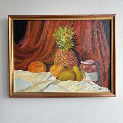 Vintage Still Life Oil Painting "Pineapple Still" Traditional Artwork Holland Art Shop