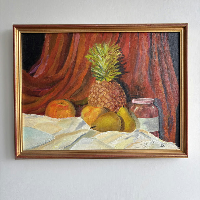 Vintage Still Life Oil Painting "Pineapple Still" Traditional Artwork Holland Art Shop