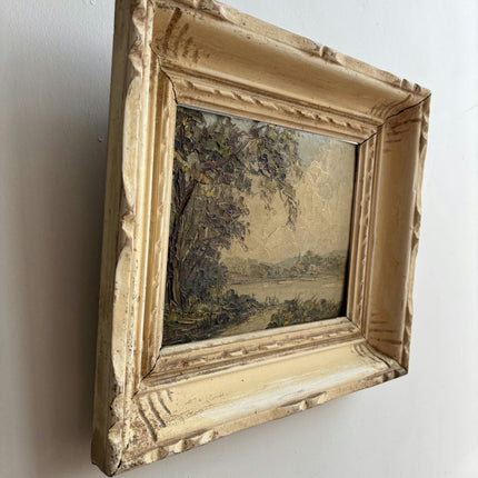 Handcrafted Landscape Oil Painting "Gilded Frame" Detailed Small Artwork Holland Art Shop