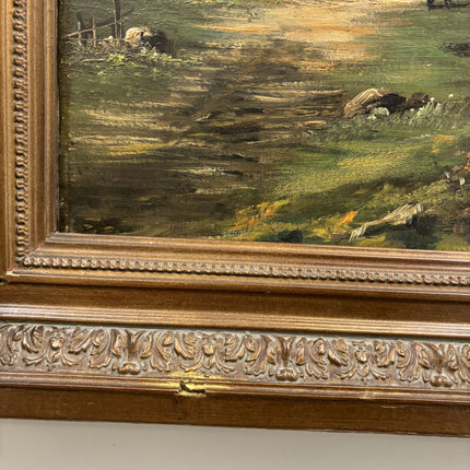 19th Century Antique Landscape Oil Painting "Tall Trees" Large Artwork Holland Art Shop