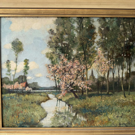 Original Landscape Oil Painting "Flowering Tree" Classic Art Holland Art Shop