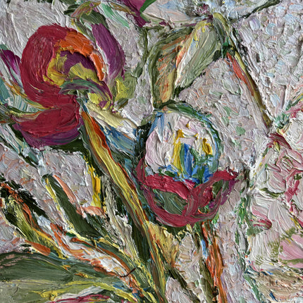Timeless Floral Still Life Oil Painting "Peony Blooms" Detailed Artwork Holland Art Shop
