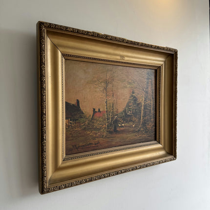Traditional Farm Oil Painting "Gilded Frame" Timeless Art Holland Art Shop