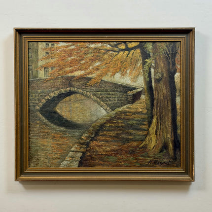 Expressive Landscape Oil Painting "Stone Bridge" Detailed Art Holland Art Shop
