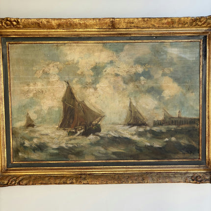 Timeless Seascape Oil Painting "Sailing Boat" Refined Large Art Holland Art Shop