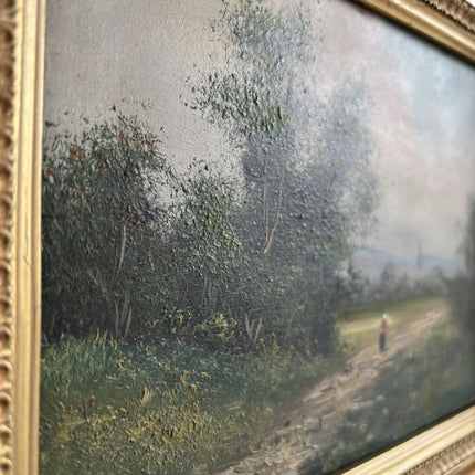 Handcrafted Landscape Oil Painting "Ornate Frame" Detailed Small Art Holland Art Shop