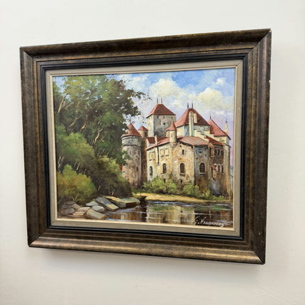 Expressive Scenery Oil Painting "Hillside Castle" Authentic Large Art Holland Art Shop