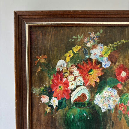 Authentic Flowery Still Life Oil Painting "Flower Bouquet" Elegant Small Artwork Holland Art Shop