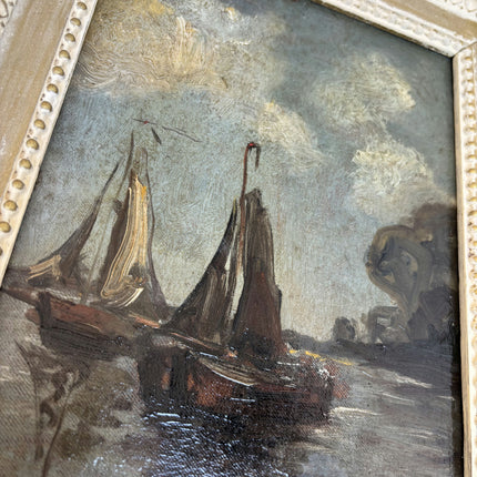 Traditional Harbor Scene Oil Painting "Sailing Boat" Expressive Dutch Artwork Holland Art Shop