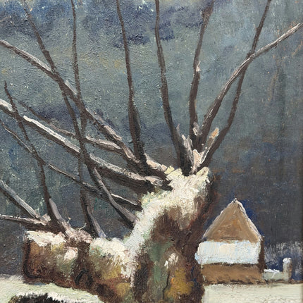 Original Landscape Oil Painting "Snowy Tree" Timeless Art Holland Art Shop
