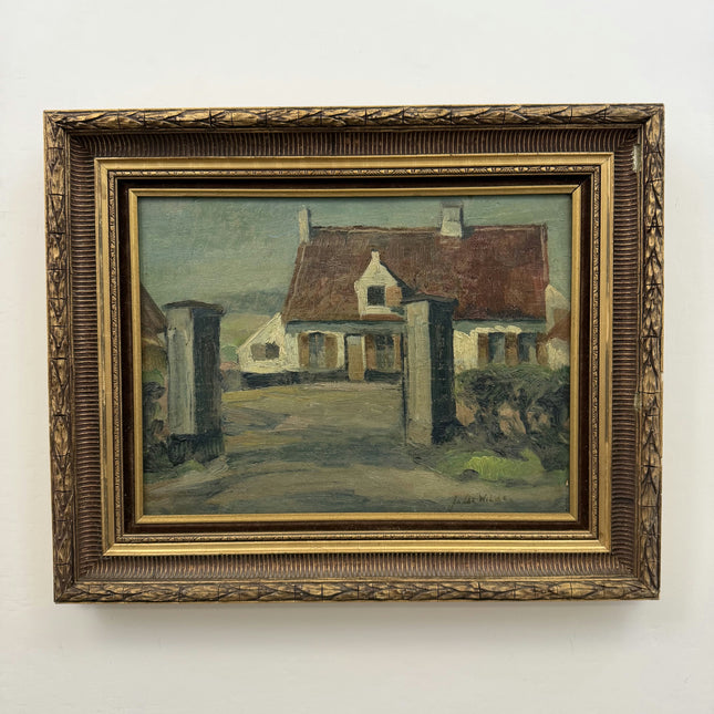 Classic Landscape Oil Painting "Thatched House" Original Art Holland Art Shop