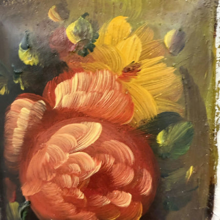 Original Floral Still Life Oil Painting "Ornate Frame" Authentic Small Artwork Holland Art Shop