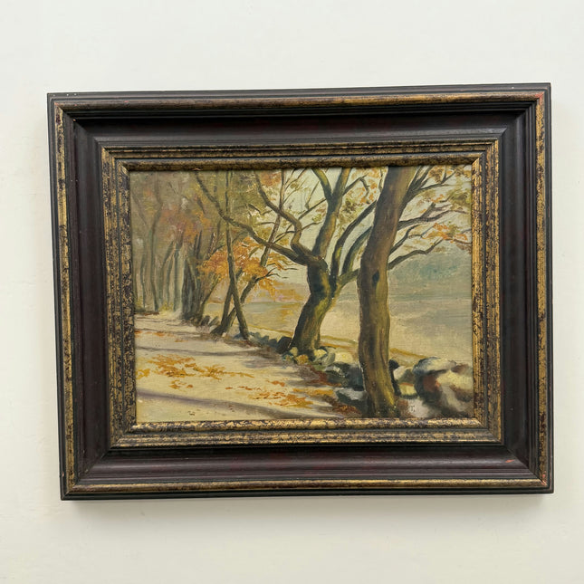 Expressive Landscape Oil Painting "Row Of Trees" Vintage Artwork Holland Art Shop