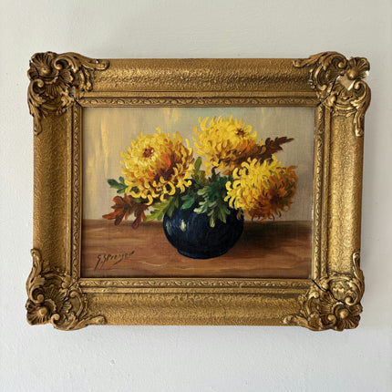 Traditional Floral Still Life Oil Painting "Yellow Bouquet" Refined Small Art Holland Art Shop