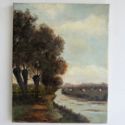 Vintage Still Life Oil Painting "Canvas Back" Detailed Small Artwork Holland Art Shop