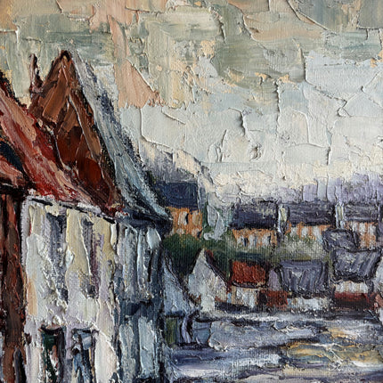 Detailed Cityscape Oil Painting "Framed Painting" Rustic Large Artwork Holland Art Shop