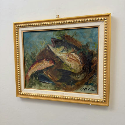Classic Animals Oil Painting "Pile Of Fish" Vintage Artwork Holland Art Shop
