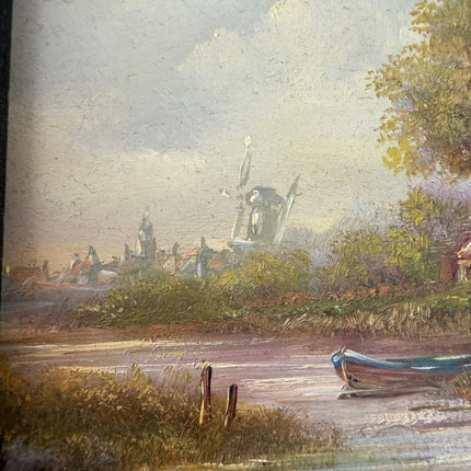 Elegant Landscape Oil Painting "Gilded Frame" Handcrafted Small Art Holland Art Shop