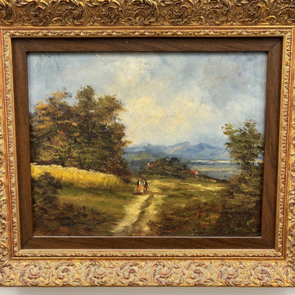 Detailed Landscape Oil Painting "Two Figures" Refined Small Art Holland Art Shop