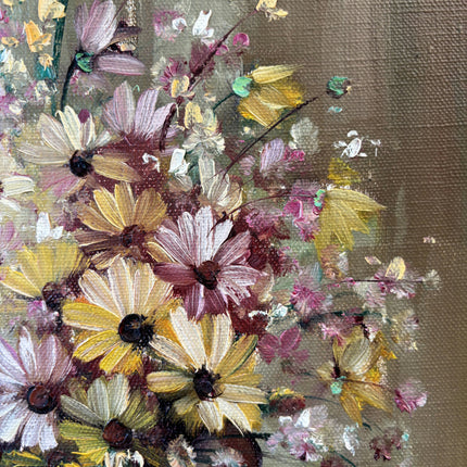 Classic Oil Painting Flowery Still Life "Flower Bouquet" Authentic Small Artwork