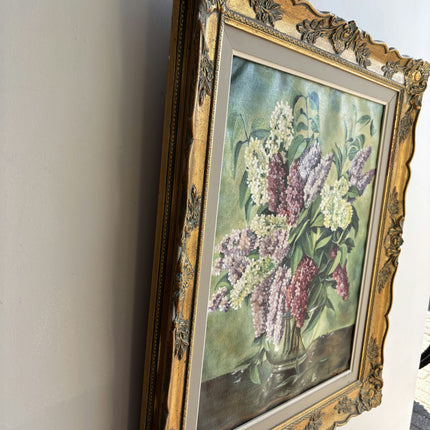 Detailed Floral Still Life Oil Painting "Lilac Bouquet" Expressive Artwork Holland Art Shop