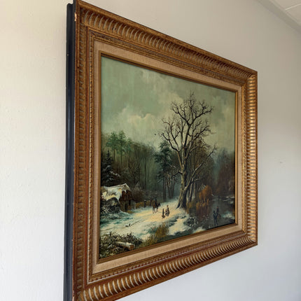 Intriguing Oil Painting Winter Landscape "Snowy Pathway" Traditional Large Art Holland Art Shop