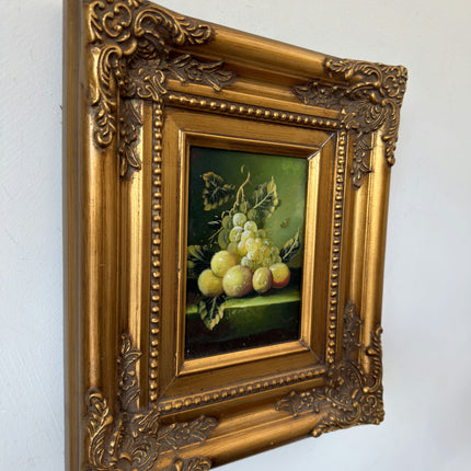 19th Century Oil Painting Still Life "Grapes And Apples" Small Artwork Holland Art Shop