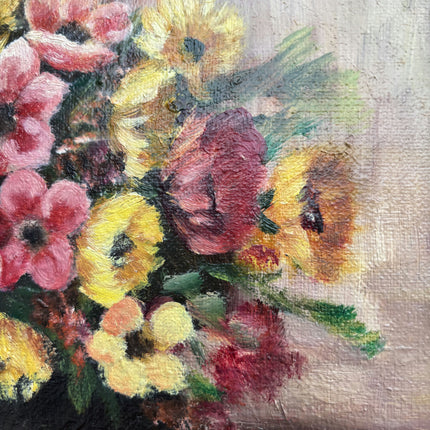 Rustic Floral Still Life Oil Painting "Flower Vase" Timeless Small Art Holland Art Shop