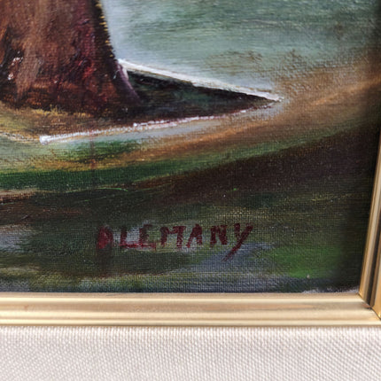Vintage Cityscape Oil Painting "Street Fountain" Timeless Art Holland Art Shop