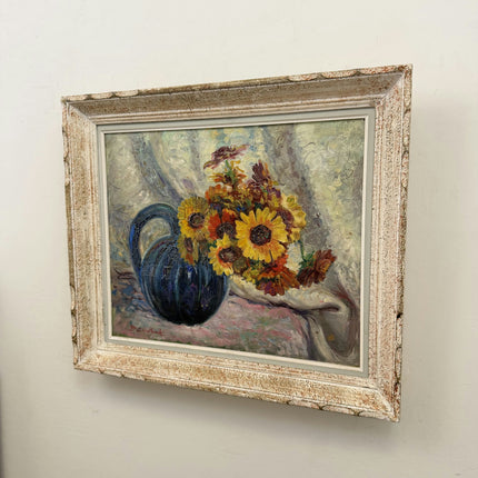 Vintage Floral Still Life Oil Painting "Sunflower Bouquet" Refined Art Holland Art Shop