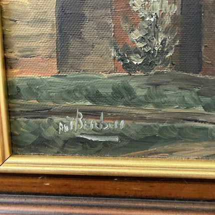 Original Cityscape Oil Painting "Stone Towers" Rustic Small Artwork Holland Art Shop