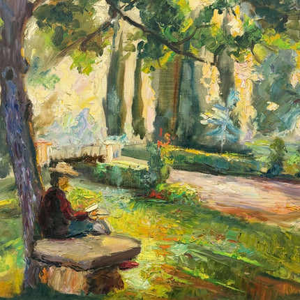 Timeless Landscape Oil Painting "Reading Woman" Rustic Art Holland Art Shop