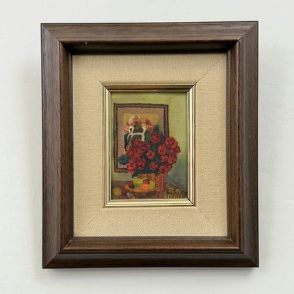 Detailed Floral Still Life Oil Painting "Red Roses" Original Small Art Holland Art Shop