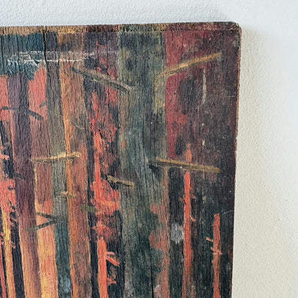 Vintage Landscape Oil Painting "Tall Trees" Handcrafted Small Art Holland Art Shop
