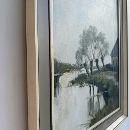 Traditional Landscape Oil Painting "River Trees" Original Artwork Holland Art Shop