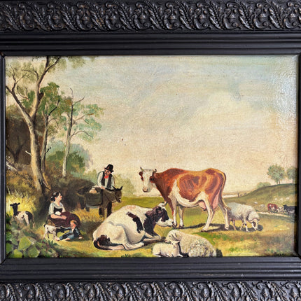 Timeless Farm Oil Painting "Grazing Cow" Elegant Artwork Holland Art Shop