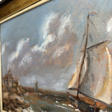 Original Seascape Oil Painting "Sailing Boat" Elegant Dutch Art Holland Art Shop