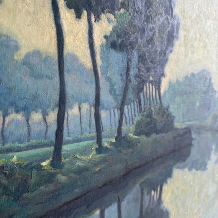 Vintage Landscape Oil Painting "Row Of Trees" Classic Large Artwork Holland Art Shop