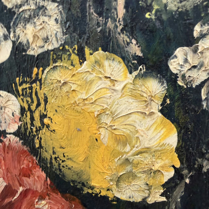 1894 Antique Floral Still Life Oil Painting "Flower Vase" Large Art Holland Art Shop