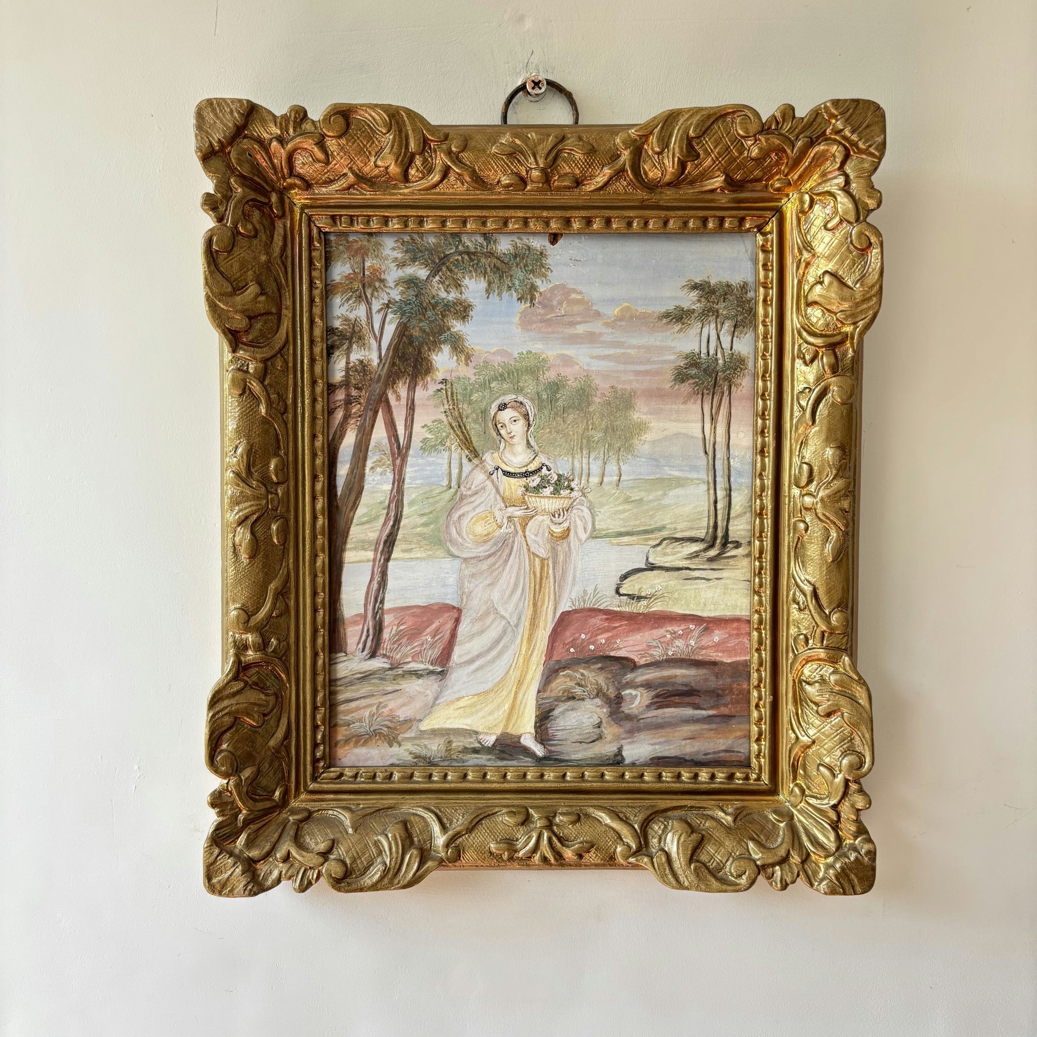 19th Century Antique Portrait Egg Tempera 